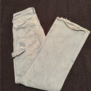 Abercrombie & Fitch Light Blue Cargo Straight Leg Jeans